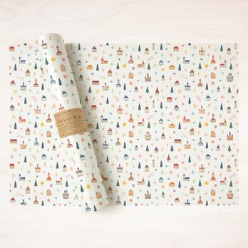 ６枚セット。ラッピングペーパーA３ "色とりどりの星降る王国" WP-A3535