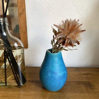 花瓶　ターコイズブルーの画像