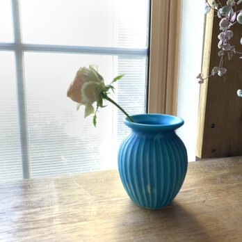 花瓶　ターコイズブルーmの画像