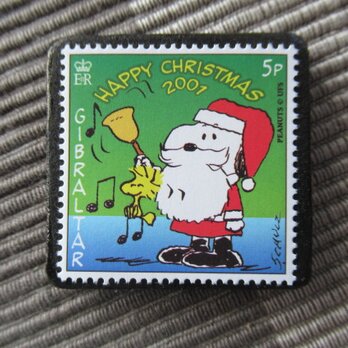 ジブラルダル　クリスマス切手ブローチ5549