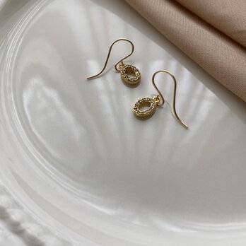 14kgf　OvalCZフックピアス