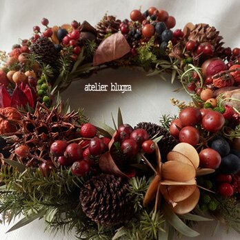 atelier blugra八ヶ岳〜里山の秋色Wreath001の画像