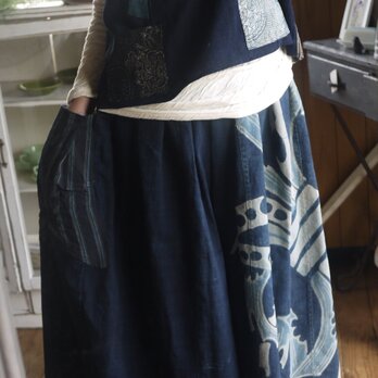 古布いろいろのワイドスカートパンツセットアップの画像