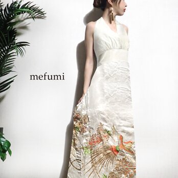 受注制作 ✳︎１点物 ✳︎ アンティーク  総刺繍 打掛 着物リメイク   ウェディングドレス ワンピース  M/Lの画像