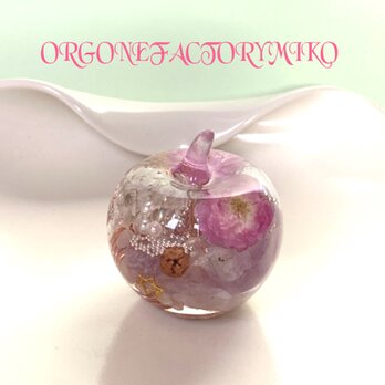 愛情　月のエネルギー　恋愛　ピンク　六芒星　幸運メモリーオイル入り　りんご　オルゴナイトの画像