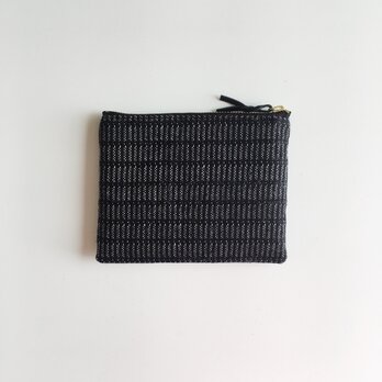 手織りミニポーチ（Accessory case 14cm Black Alinea）の画像