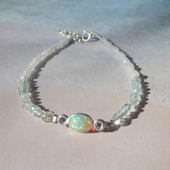 *sv925*Opal＆Aquamarine Bracelet幸運の石☆オパールの画像