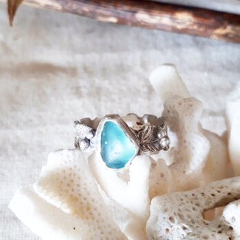 【14号】silver925 seaglass maile ringの画像