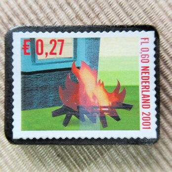 オランダ　クリスマス切手ブローチ5663