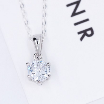 送料無料【SV925／CZダイヤモンド】シリウス　一粒ネックレス（40cm）CZダイヤモンドの画像