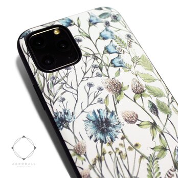 【iPhone15/14pro/13/12pro/12mini/11~】レザーケースカバー（花柄）ワイルドフラワー ボタニカルの画像
