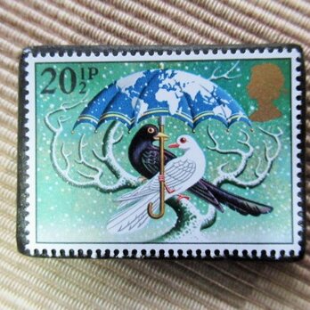 イギリス　クリスマス切手ブローチ 5688