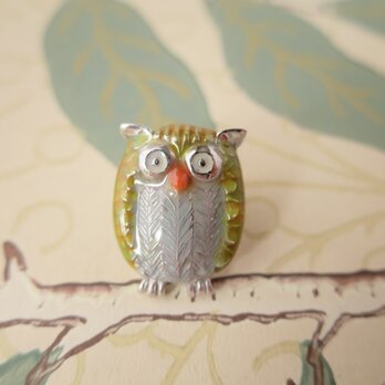 【Ｓ】様　オーダー品　SV　Owl (Yellow)　tiny pinの画像