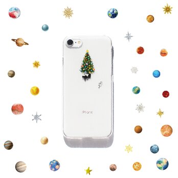 宇宙でクリスマス プリントケース iPhone15〜各種 スマホケースの画像