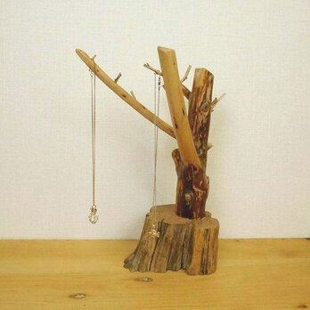 【温泉流木】しっかり枝と変わり丸太のフックスタンドアクセサリースタンド ジュエリースタンド 流木インテリアの画像