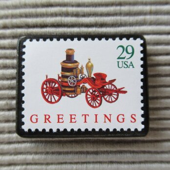 アメリカ　クリスマス切手ブローチ　5718