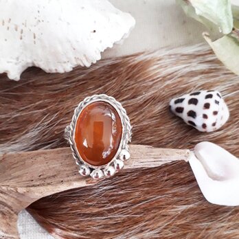 【14号】silver925 yellow agate ringの画像