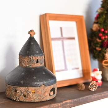 再販　おうちキャンドルホルダー j　2階だて ドット