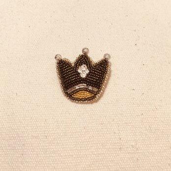 ビーズ刺繍ブローチ　crownの画像