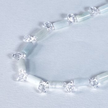 ハーキマーダイヤモンド x 翡翠 のネックレスの画像