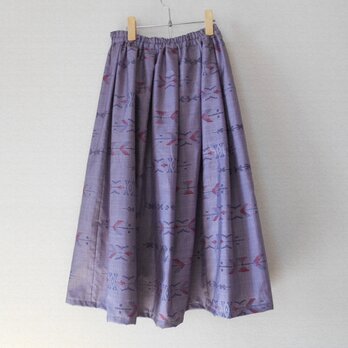 特別セール★薄紫色の大島紬リメイクスカートの画像