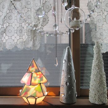 ステンドグラス　クリスマス ツリー ランプの画像