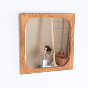 木製 角丸 鏡 桜材8　ミラーの画像