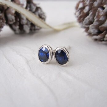 再販：サファイア・ピアス（silver）