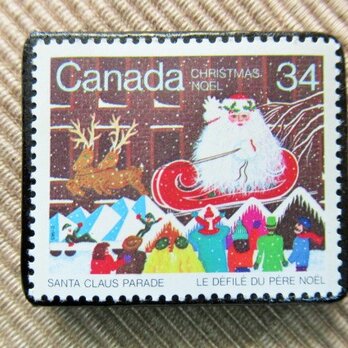 カナダ　クリスマス切手ブローチ 5756