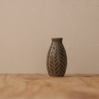 小さな花器 ヘリンボーングレージュ