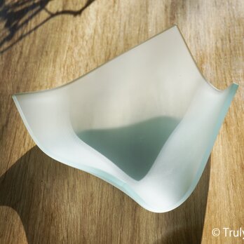 つや消しガラスのトレイ -「かくいガラス 」● 17cm ● 薄緑色の画像