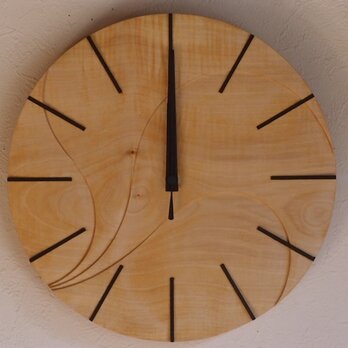 無垢の木の電波掛け時計　とち　００４５の画像