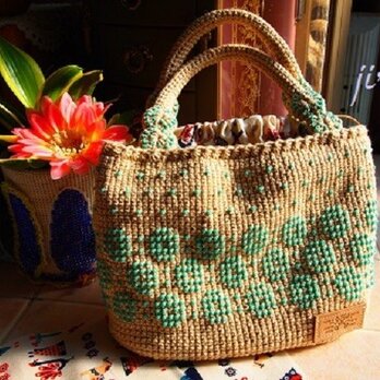 ビーズ編みバッグ- lunch bagの画像