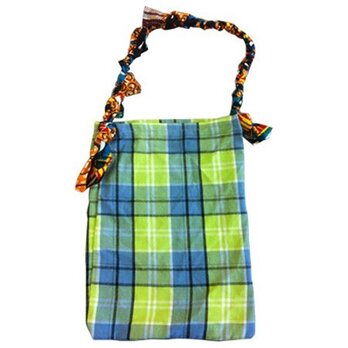 チェック×アフリカンみつあみ　ミニバッグ