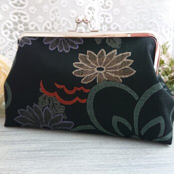 ◆【再販5】菊の和柄がま口ポーチ*和柄日本花柄フラワー着物がま口バッグ旅行プレゼントの画像