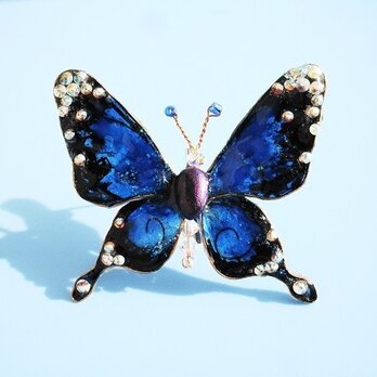 アゲハ蝶のブローチ(ブルー）の画像