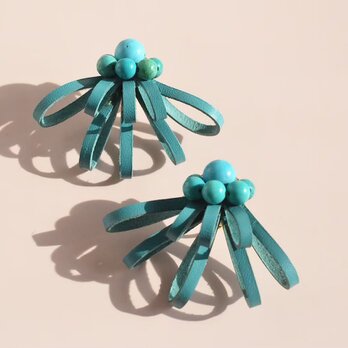 Sucre【レザーピアス/イヤリング】"turquoise"の画像