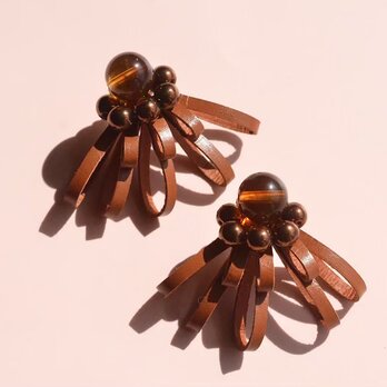 Sucre【レザーピアス/イヤリング】"dark brown"の画像