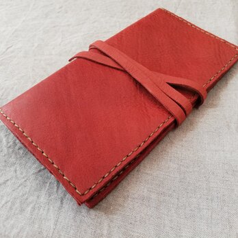 simple wallet　オイルシュリンクレザー　くすみレッドの画像