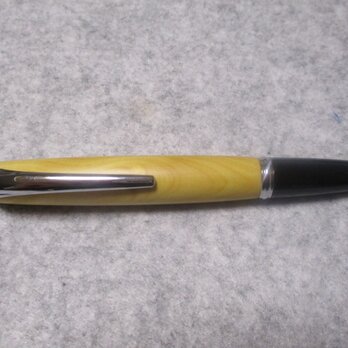 御蔵島黄楊　根杢　椿油仕上げ　ノック式コンプソンボールペン　希少材の画像