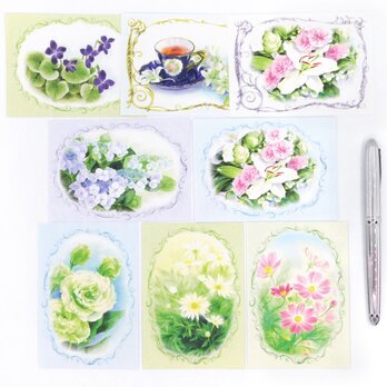 花のメモ Aセット　８種４０枚の画像