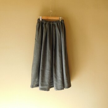 リネンのスカート　チャコールグレー