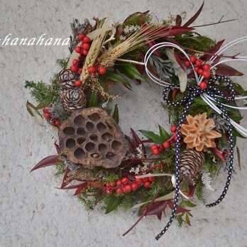 【年内送料無料】南天お正月wreathの画像