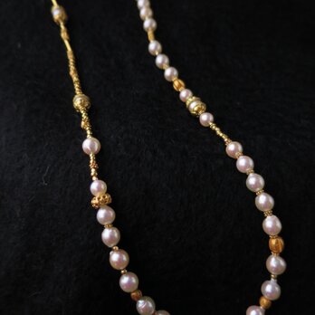 K18 Akoya baroque pearl・Gold beads Ｎｅｃｋｌａｃｅの画像