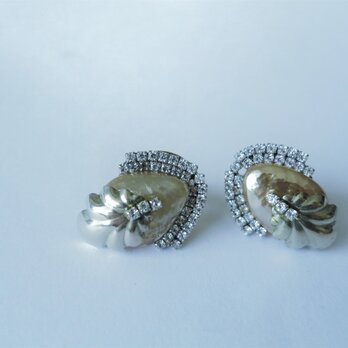 パール＆シェルビジューイヤリング ミリアムハスケル vintage earrings Miriam Haskell <Pの画像