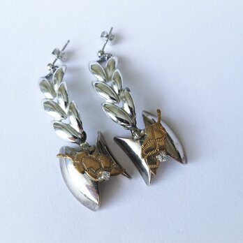 シルバーリーフピアス vintage earrings leaf SV <PE5-L19>の画像