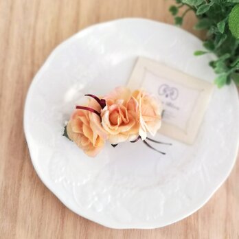 スウィートローズのバレッタ☆*:.アプリコット sweet rose valletta  apricotの画像