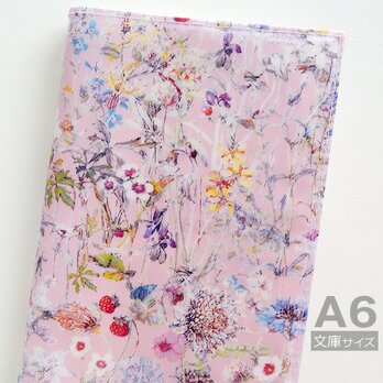 リバティ ほぼ日手帳 オリジナル カバー A6 文庫 ワイルドフラワーズ ピンクの画像
