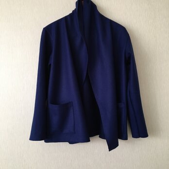 圧縮ウールショートジャケット　青紺Ｆの画像