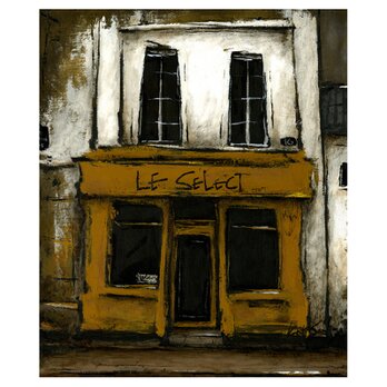 風景画 パリ 油絵「街の小さな洋品店」の画像